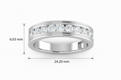 Durable Channel-Set Diamond Band Ring