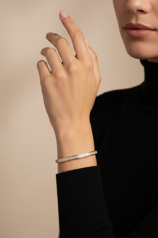 Classic Single Line Diamond Daily Wear Bangle