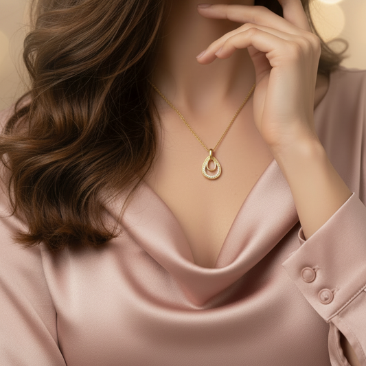 Diamond Starburst Oval Pendant