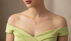 Dainty Gold & Diamond E Alphabet Pendant