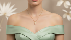 Dainty Gold & Diamond F Alphabet Pendant
