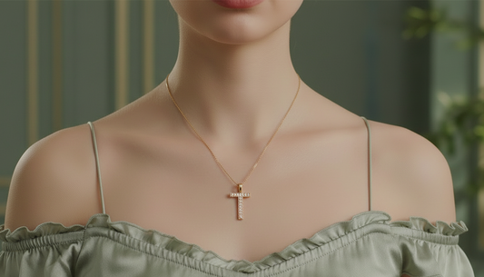 Dainty Gold & Diamond T Alphabet Pendant