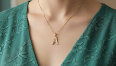 Alphabet A Unisex Diamond Pendant