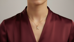 Alphabet K Unisex Diamond Pendant