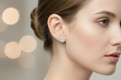 Geometric Floral Studs Earrings