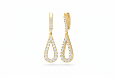 Swinging Teardrop Diamond Earrings