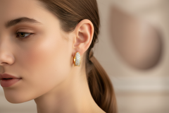 Glam Curve Diamond Huggies Earrings