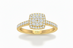 Women's Diamond Cluster Engagement Ring