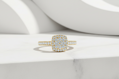 Women's Diamond Cluster Engagement Ring