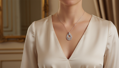 Dazzling Multi-Layered Diamond Teardrop Necklace with Chain