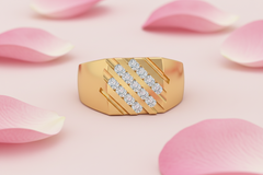 Modern Channel Set Round Diamond Band Ring