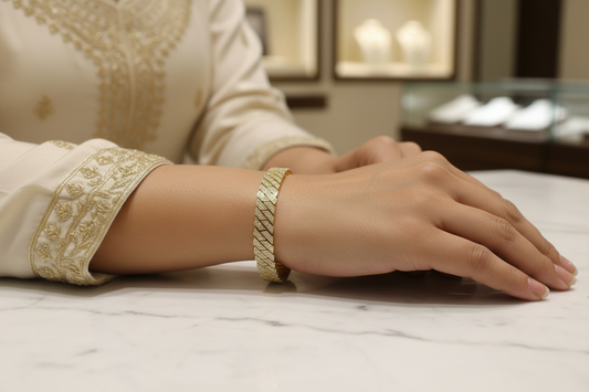 Raised Cuban Link Diamond Bracelet