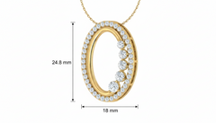 Graduated Diamond Oval Necklace With Chain