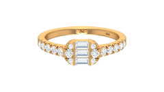 Linear Triple Stone Art Deco