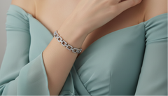 Modern Diamond & Gold Paperclip Link Bracelet