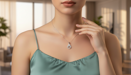 Elegant Cascading Diamond Oval Drop Pendant