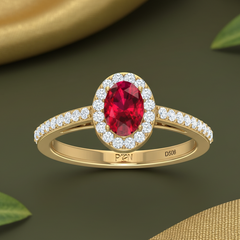 Round Diamond & Oval Ruby