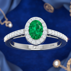 Round Diamond & Oval Emerald
