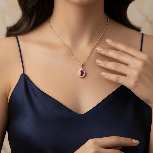 Ruby Pear Shape Pendant