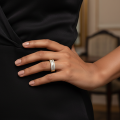 Three Row Silver Ring