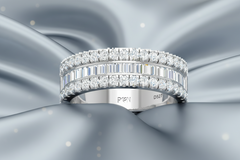 Classic Sparkling Mixed-Cut Diamond Wedding Band Ring