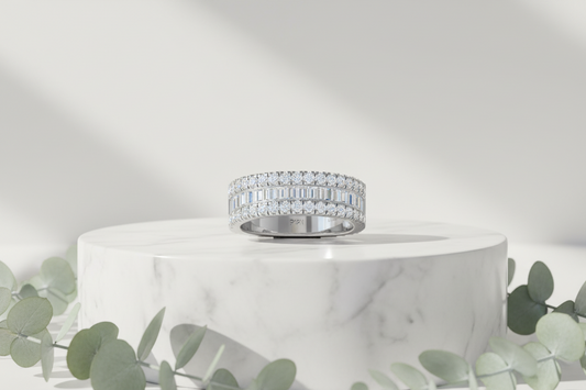 Classic Sparkling Multi-Shape Diamond Anniversary Band Ring