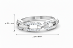 Modern Chain Link Diamond Fashion Ring