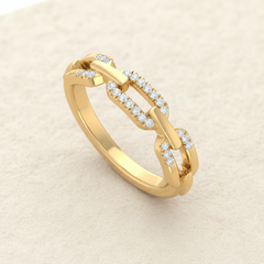 Modern Chain Link Diamond Fashion Ring