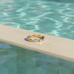 Marquise Shape Two-Tone Fashion Ring