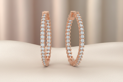Classic Round Brilliant Diamond Hoop Earrings