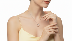 Modern Hexagonal Diamond Silhouette Necklace With Chain