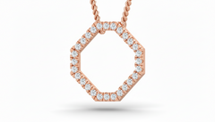 Chic Octagon Open Design Necklace With Chain