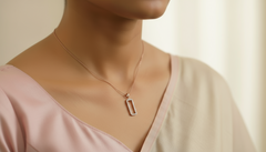 Diamond Pave Rectangular Bar Pendant