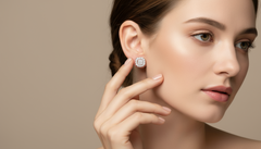 Diamond Illusion Cushion Cut Stud Earrings