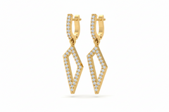 Modern Kite-shaped Diamond Earrings