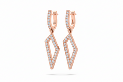 Modern Kite-shaped Diamond Earrings