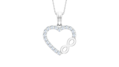 Heart Infinity Silver Necklace For Women With Chain