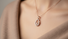 Diamond Heart in a Teardrop Pendant