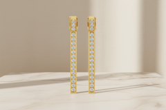 Floating Diamond Inside-Out Hoop Earrings