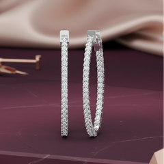 Round Diamond Hoop Earrings