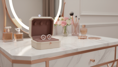 Stylized Diamond Halo Stud Earrings