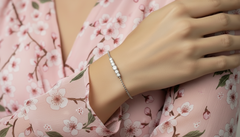 Beaded Chain Diamond Bangle