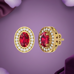 Oval Shape Ruby With Diamonds