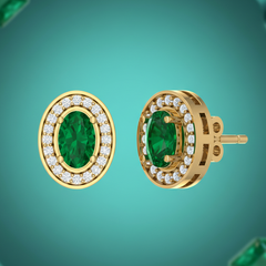 Oval Shape Emeralds With Diamonds
