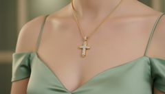 Hip Hop Style Large Iced Out Cross Pendant