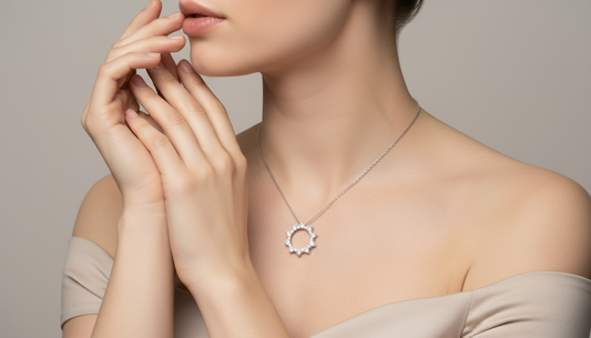 Floating Diamond Open Circle Pendant