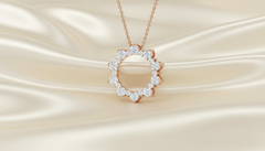 Floating Diamond Open Circle Necklace With Chain