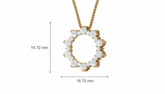 Floating Diamond Open Circle Necklace With Chain
