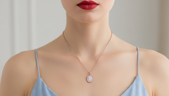 Diamond Cluster Oval Double Halo Pendant