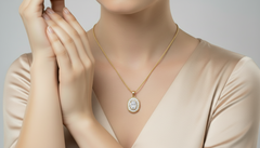 Diamond Cluster Oval Double Halo Pendant